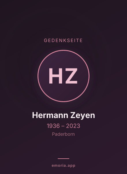 Gedenkportrait von Hermann Zeyen