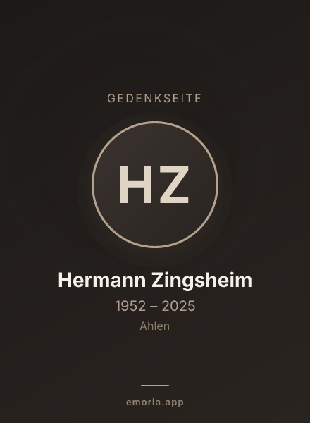 Gedenkportrait von Hermann Zingsheim