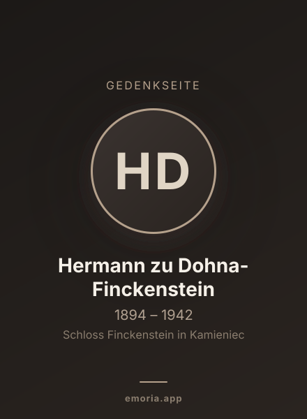 Gedenkportrait von Hermann zu Dohna-Finckenstein