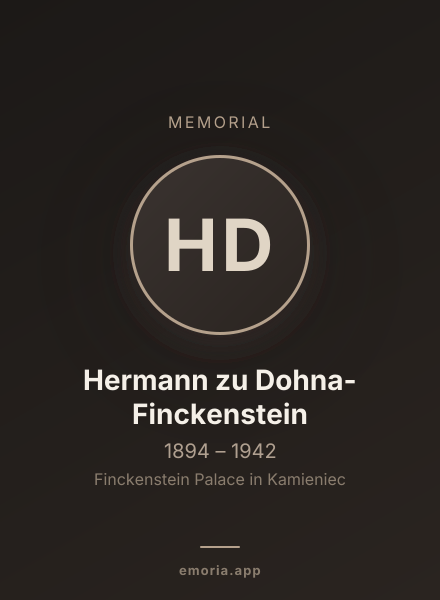 Memorial portrait of Hermann zu Dohna-Finckenstein