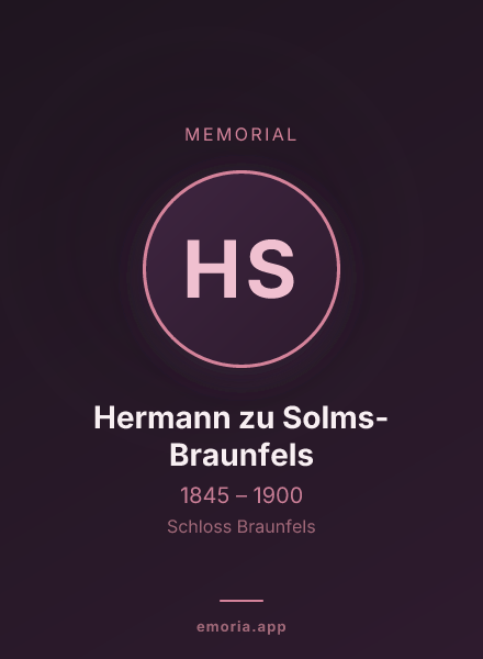 Memorial portrait of Hermann zu Solms-Braunfels