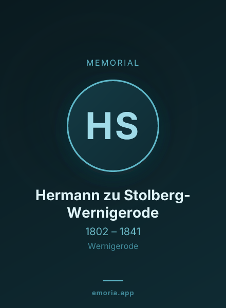 Memorial portrait of Hermann zu Stolberg-Wernigerode
