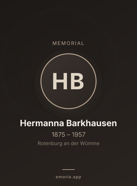 Memorial portrait of Hermanna Barkhausen
