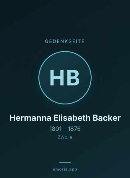 Gedenkportrait von Hermanna Elisabeth Backer