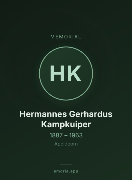 Memorial portrait of Hermannes Gerhardus Kampkuiper