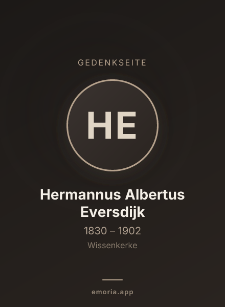 Gedenkportrait von Hermannus Albertus Eversdijk