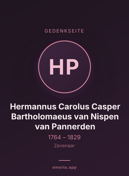 Gedenkportrait von Hermannus Carolus Casper Bartholomaeus van Nispen van Pannerden