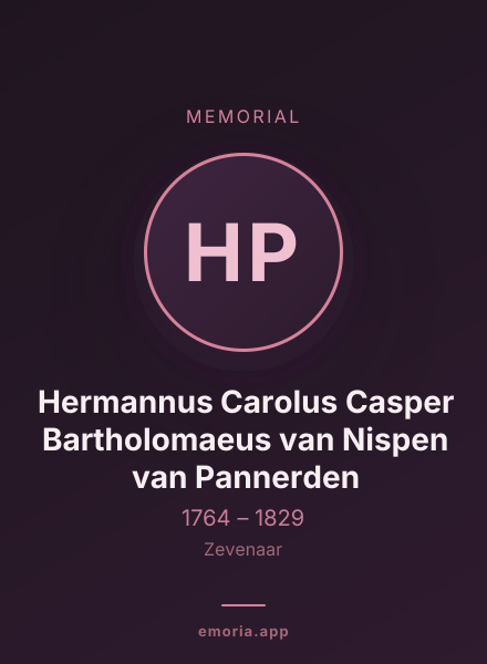 Memorial portrait of Hermannus Carolus Casper Bartholomaeus van Nispen van Pannerden