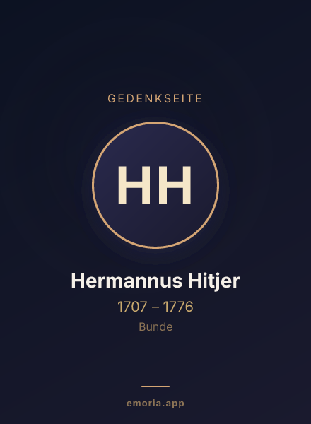 Gedenkportrait von Hermannus Hitjer