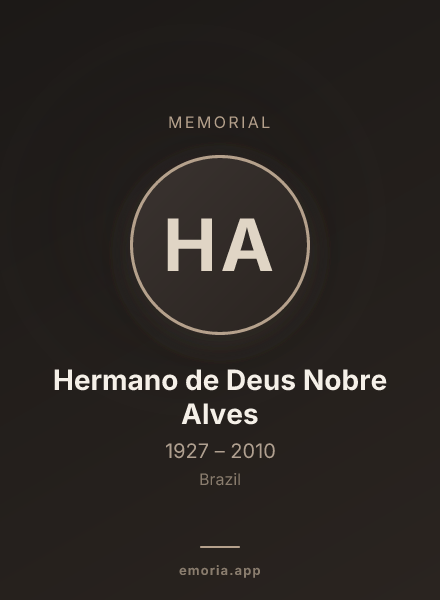 Memorial portrait of Hermano de Deus Nobre Alves