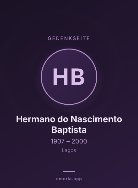 Gedenkportrait von Hermano do Nascimento Baptista