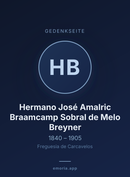 Gedenkportrait von Hermano José Amalric Braamcamp Sobral de Melo Breyner