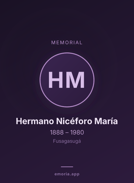 Memorial portrait of Hermano Nicéforo María