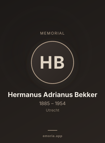 Memorial portrait of Hermanus Adrianus Bekker