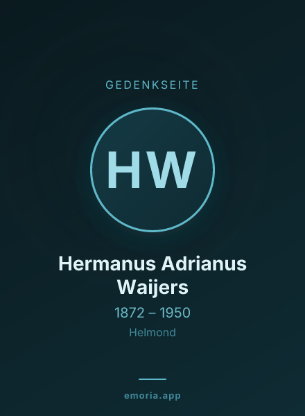 Gedenkportrait von Hermanus Adrianus Waijers