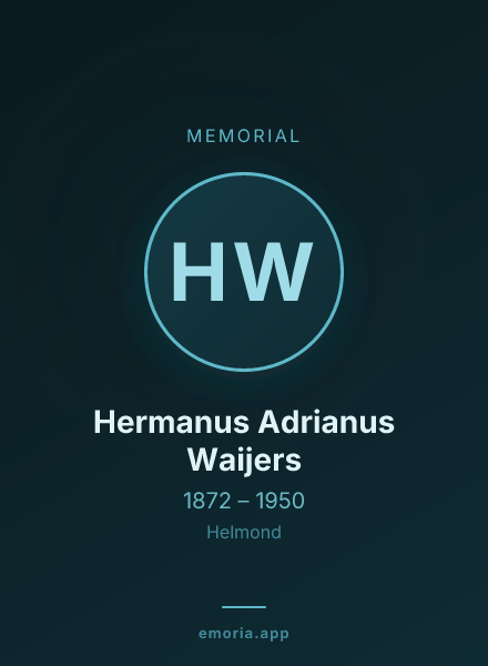 Memorial portrait of Hermanus Adrianus Waijers