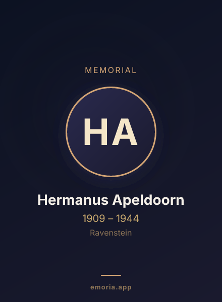 Memorial portrait of Hermanus Apeldoorn