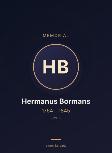 Memorial portrait of Hermanus Bormans