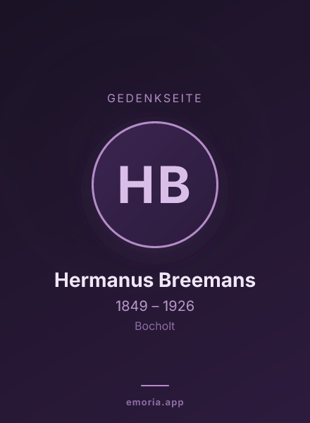 Gedenkportrait von Hermanus Breemans