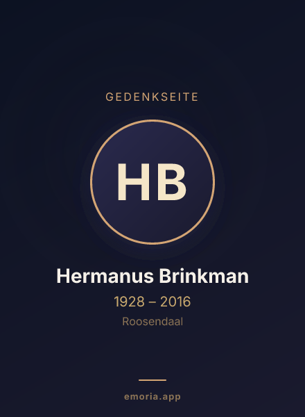 Gedenkportrait von Hermanus Brinkman