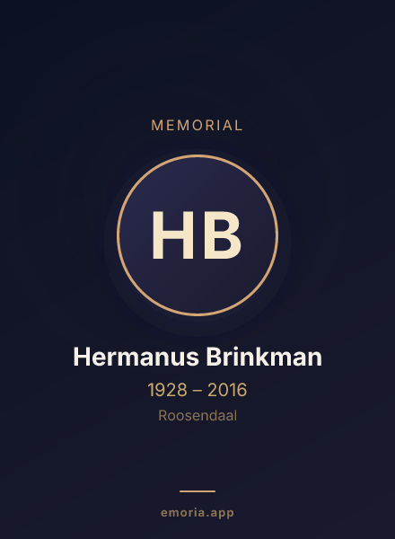 Memorial portrait of Hermanus Brinkman