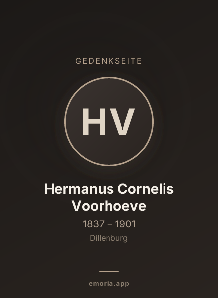 Gedenkportrait von Hermanus Cornelis Voorhoeve