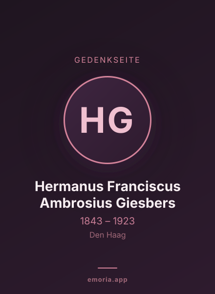 Gedenkportrait von Hermanus Franciscus Ambrosius Giesbers