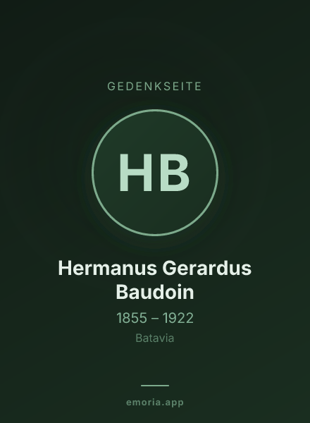 Gedenkportrait von Hermanus Gerardus Baudoin