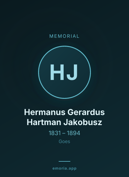 Memorial portrait of Hermanus Gerardus Hartman Jakobusz
