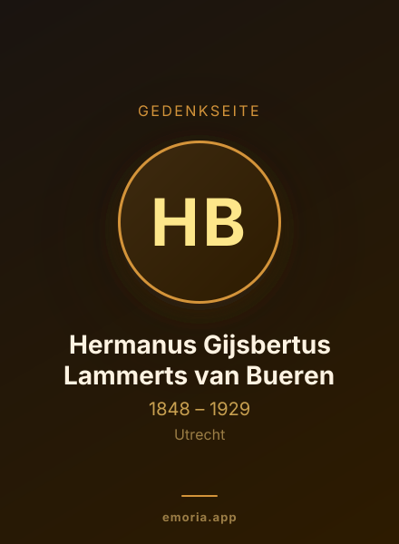 Gedenkportrait von Hermanus Gijsbertus Lammerts van Bueren