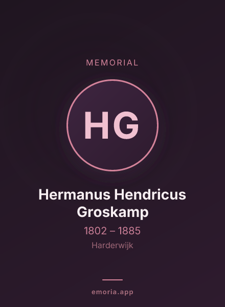 Memorial portrait of Hermanus Hendricus Groskamp