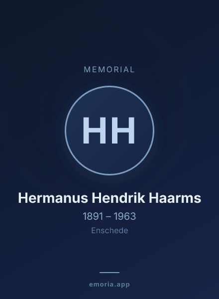 Memorial portrait of Hermanus Hendrik Haarms