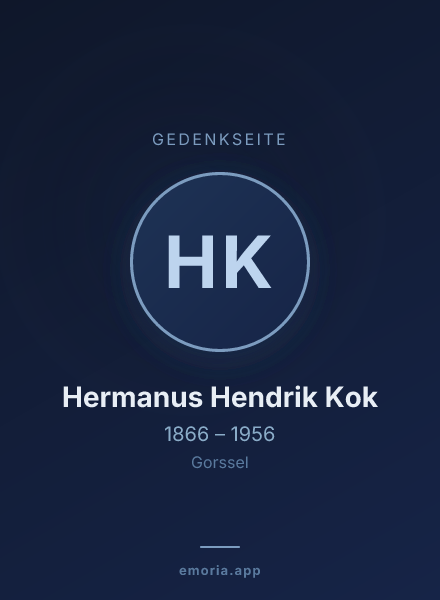 Gedenkportrait von Hermanus Hendrik Kok