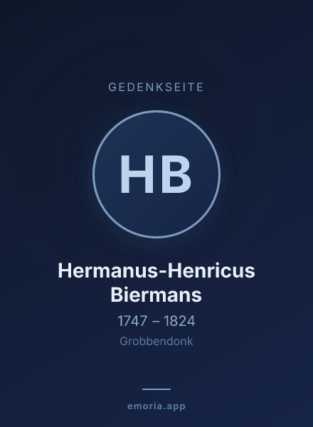Gedenkportrait von Hermanus-Henricus Biermans