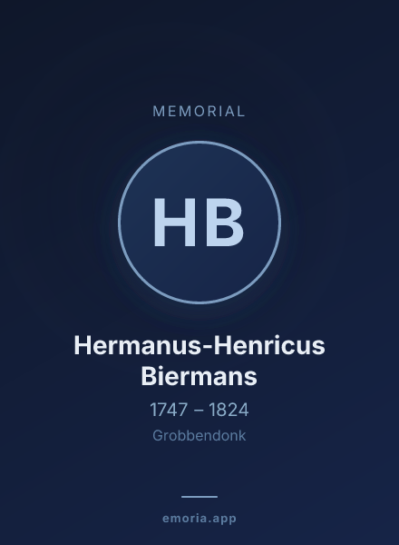 Memorial portrait of Hermanus-Henricus Biermans