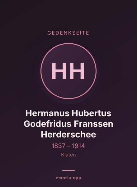 Gedenkportrait von Hermanus Hubertus Godefridus Franssen Herderschee