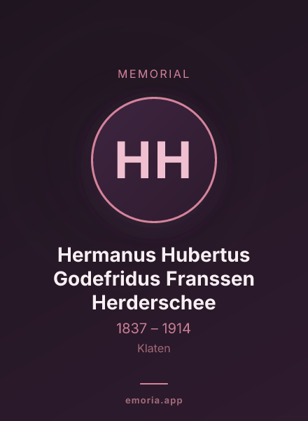 Memorial portrait of Hermanus Hubertus Godefridus Franssen Herderschee