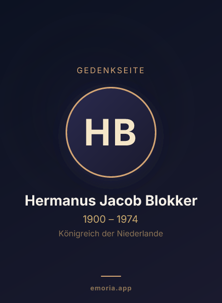 Gedenkportrait von Hermanus Jacob Blokker