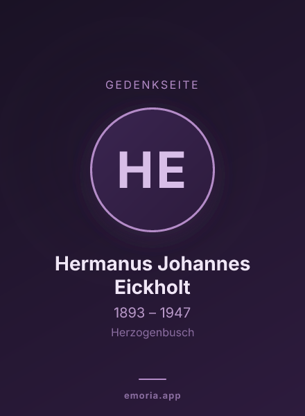 Gedenkportrait von Hermanus Johannes Eickholt