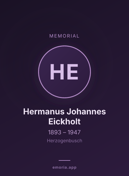 Memorial portrait of Hermanus Johannes Eickholt