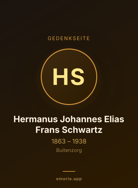 Gedenkportrait von Hermanus Johannes Elias Frans Schwartz