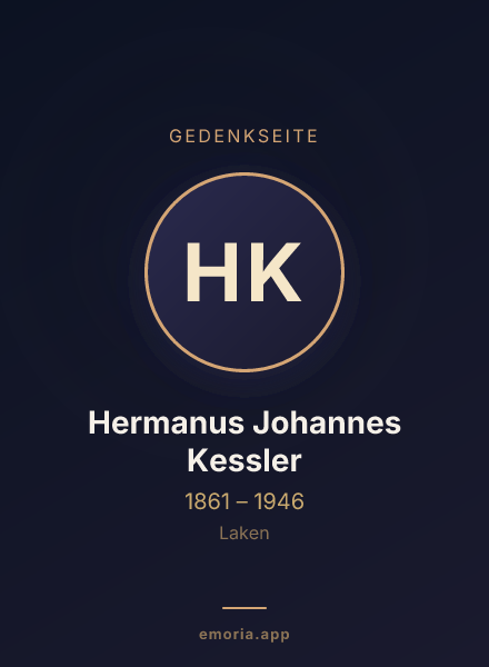 Gedenkportrait von Hermanus Johannes Kessler