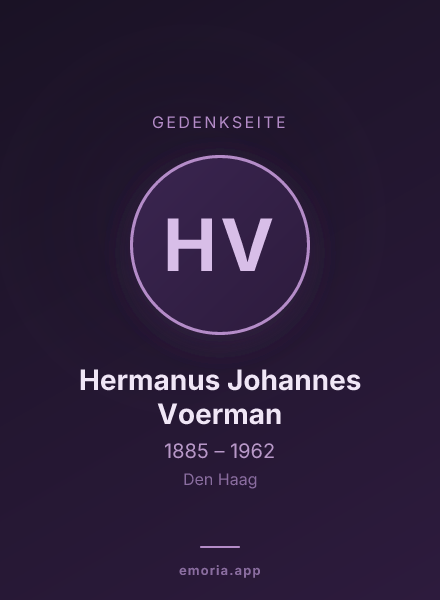 Gedenkportrait von Hermanus Johannes Voerman