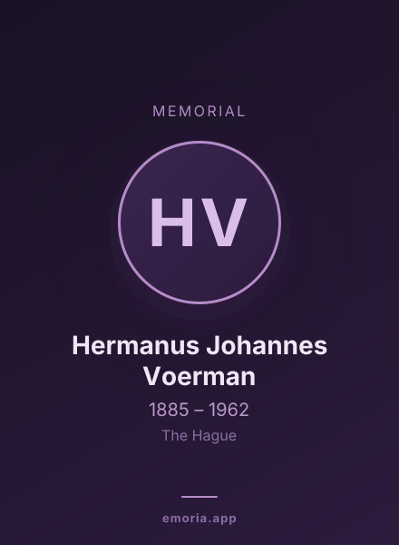 Memorial portrait of Hermanus Johannes Voerman
