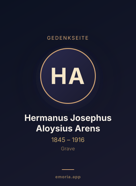 Gedenkportrait von Hermanus Josephus Aloysius Arens