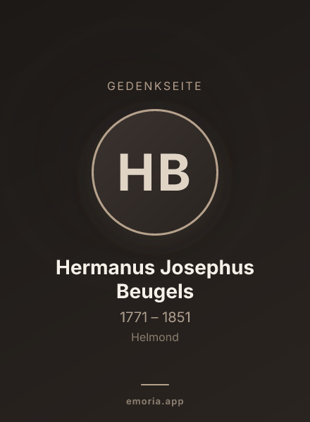Gedenkportrait von Hermanus Josephus Beugels