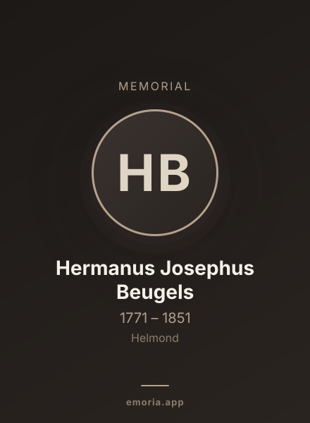 Memorial portrait of Hermanus Josephus Beugels