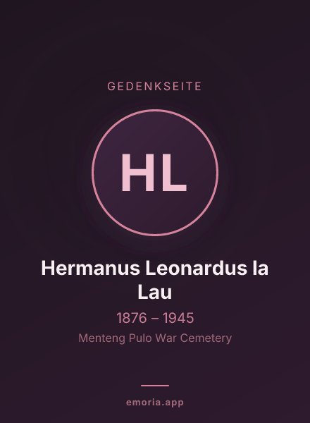 Gedenkportrait von Hermanus Leonardus la Lau