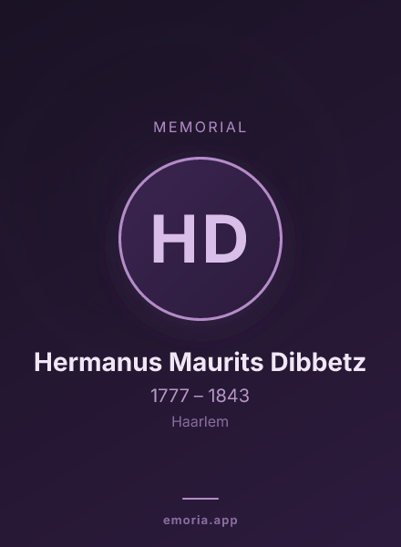 Memorial portrait of Hermanus Maurits Dibbetz