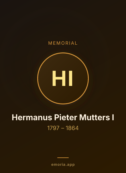 Memorial portrait of Hermanus Pieter Mutters I